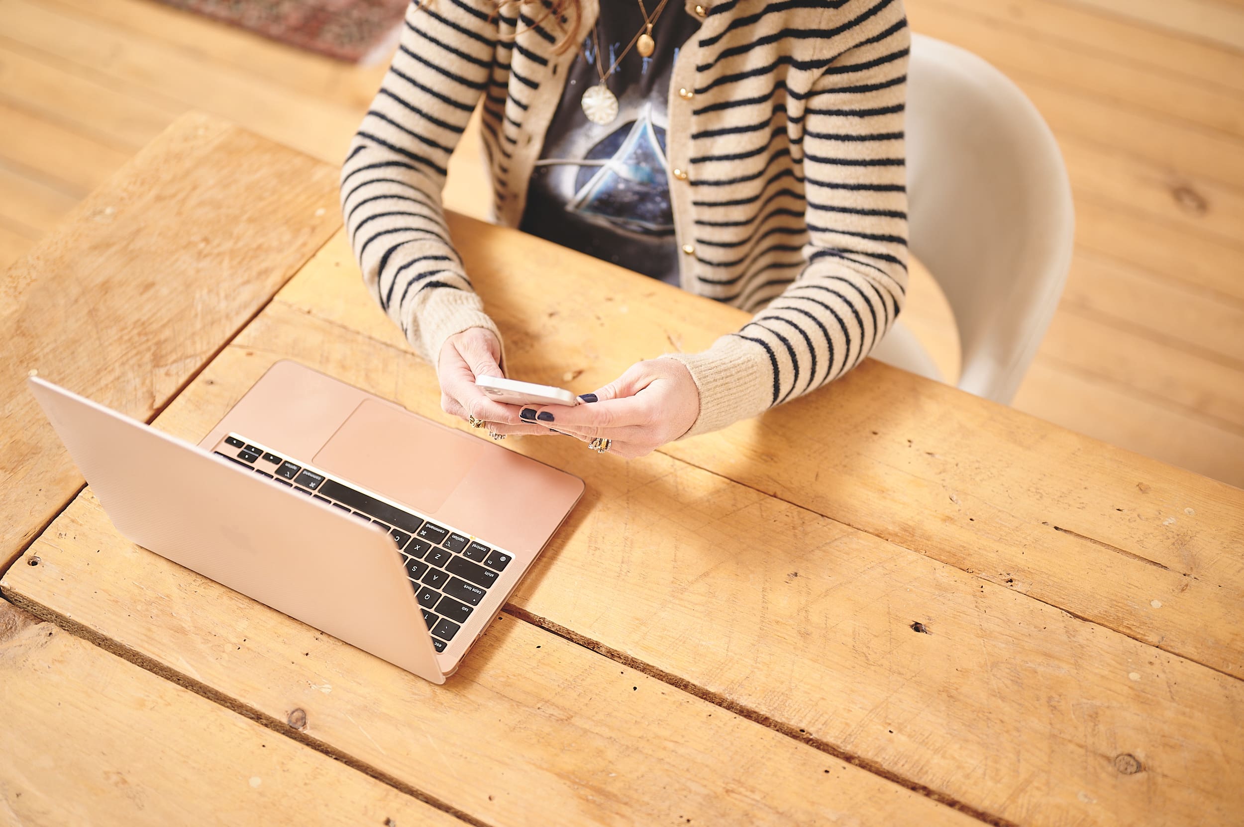 Office worker sits at desk